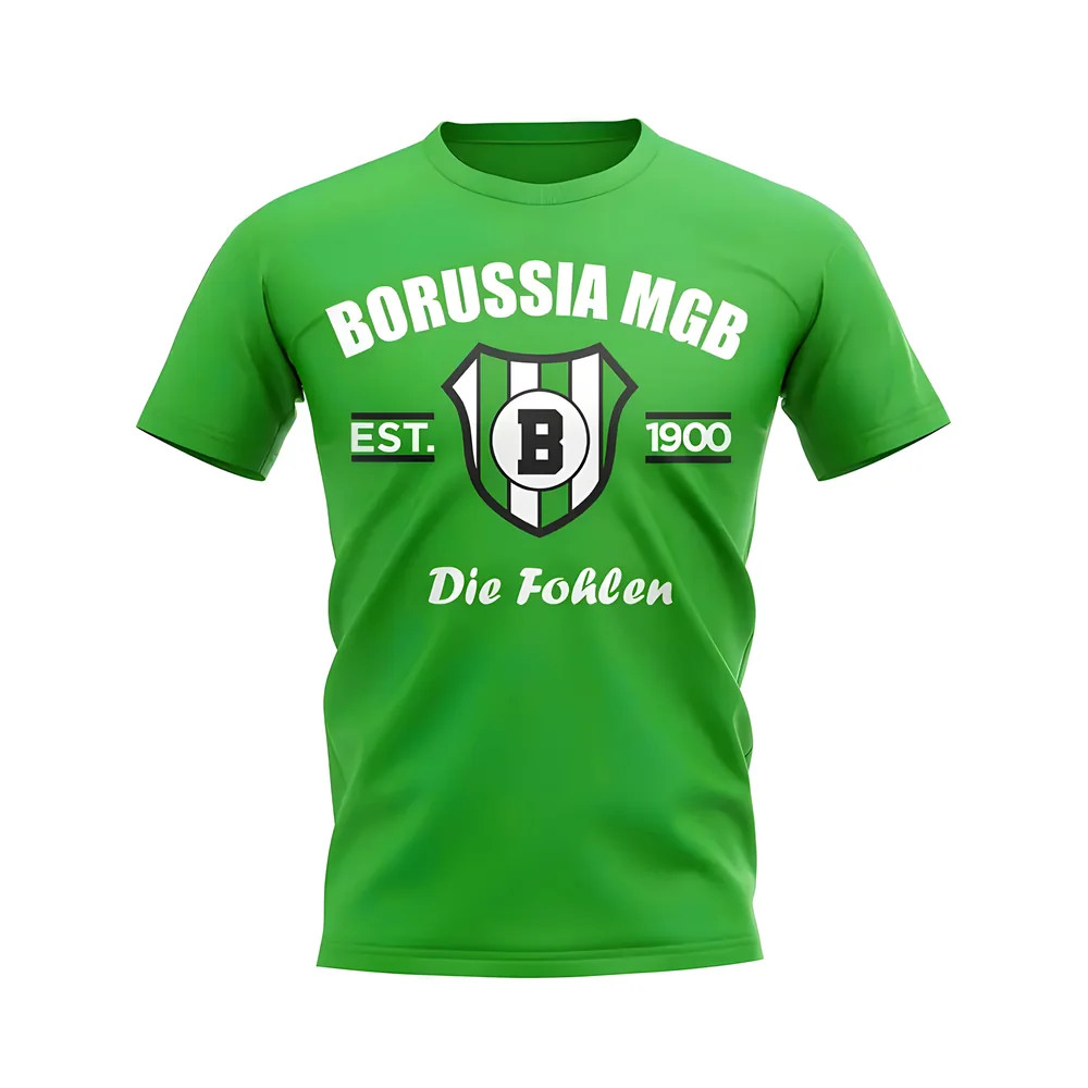 Borussia Mgb Established Football T-Shirt (Green) Polyester Monchengladbach Uksoccershop Men's Green Xxl
