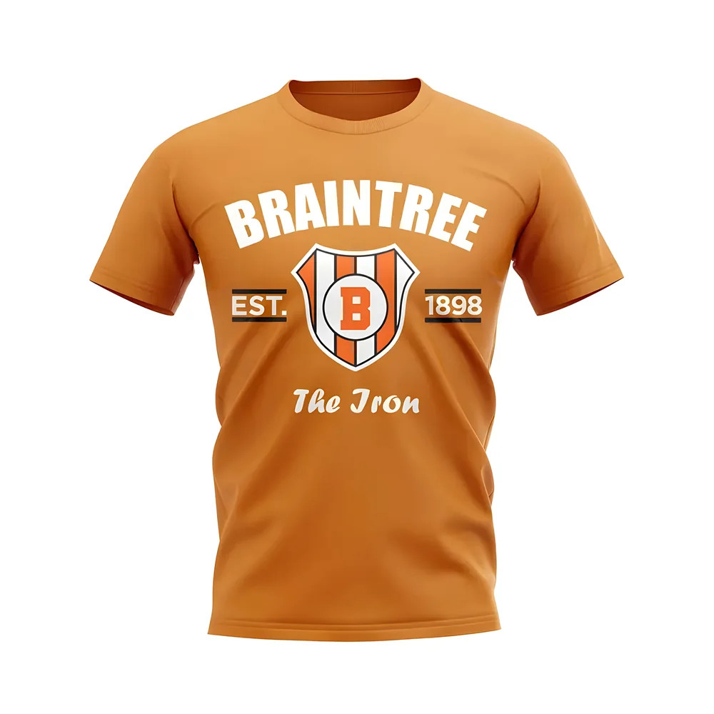 Braintree Established Football T-Shirt (Orange) Polyester Aston Villa Uksoccershop Men's Orange Medium