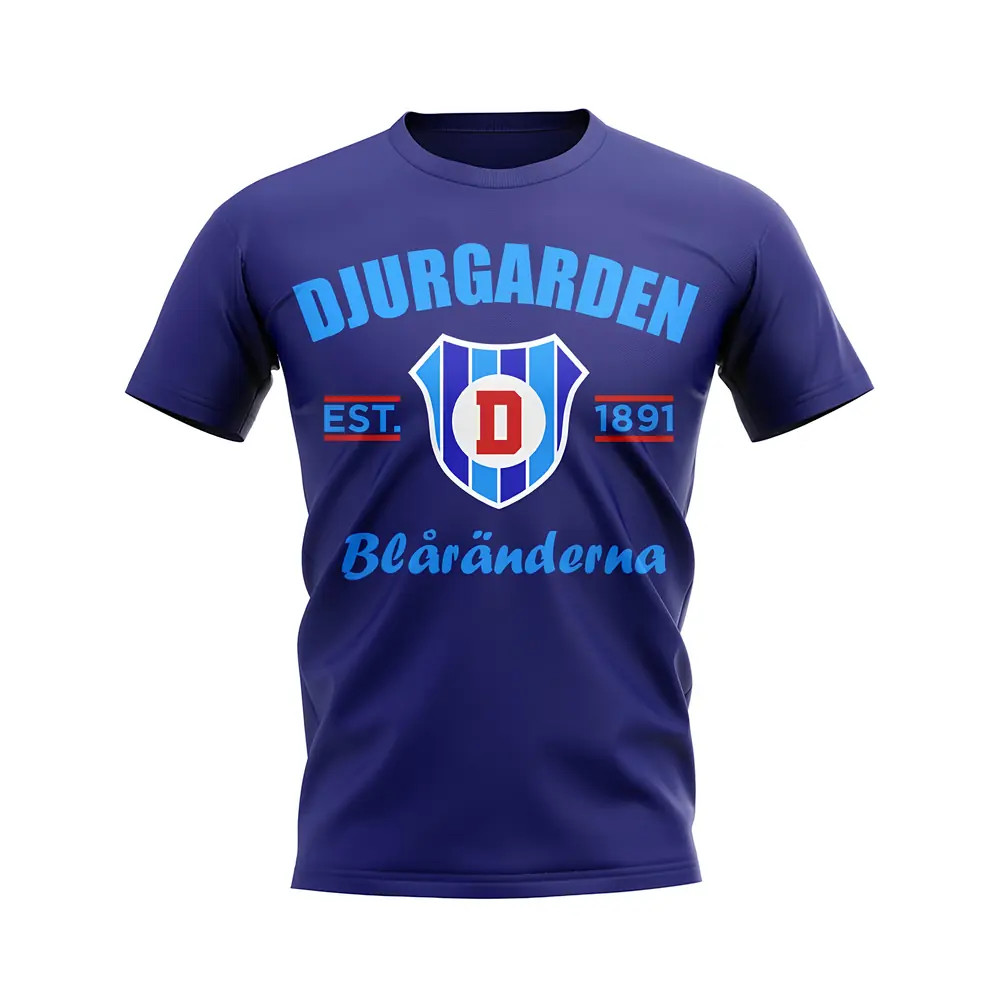 Djurgarden Established Football T-Shirt (Navy) Polyester Aston Villa Uksoccershop Men's Navy Small