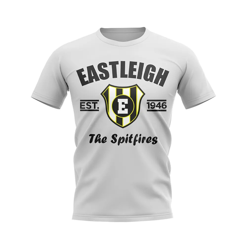 Eastleigh Established Football T-Shirt (White) Polyester Aston Villa Uksoccershop Men's White Xxl