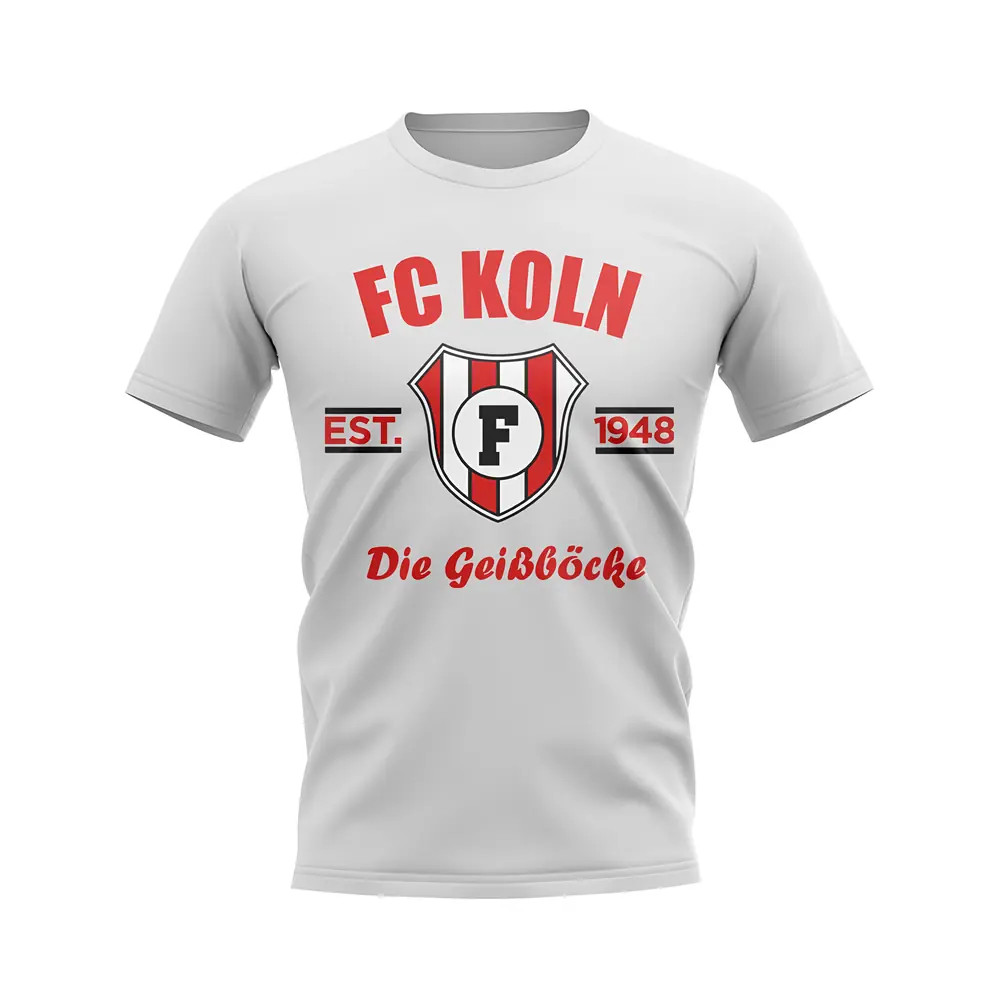 Fc Koln Established Football T-Shirt (White) Polyester Uksoccershop Men's White Xxl