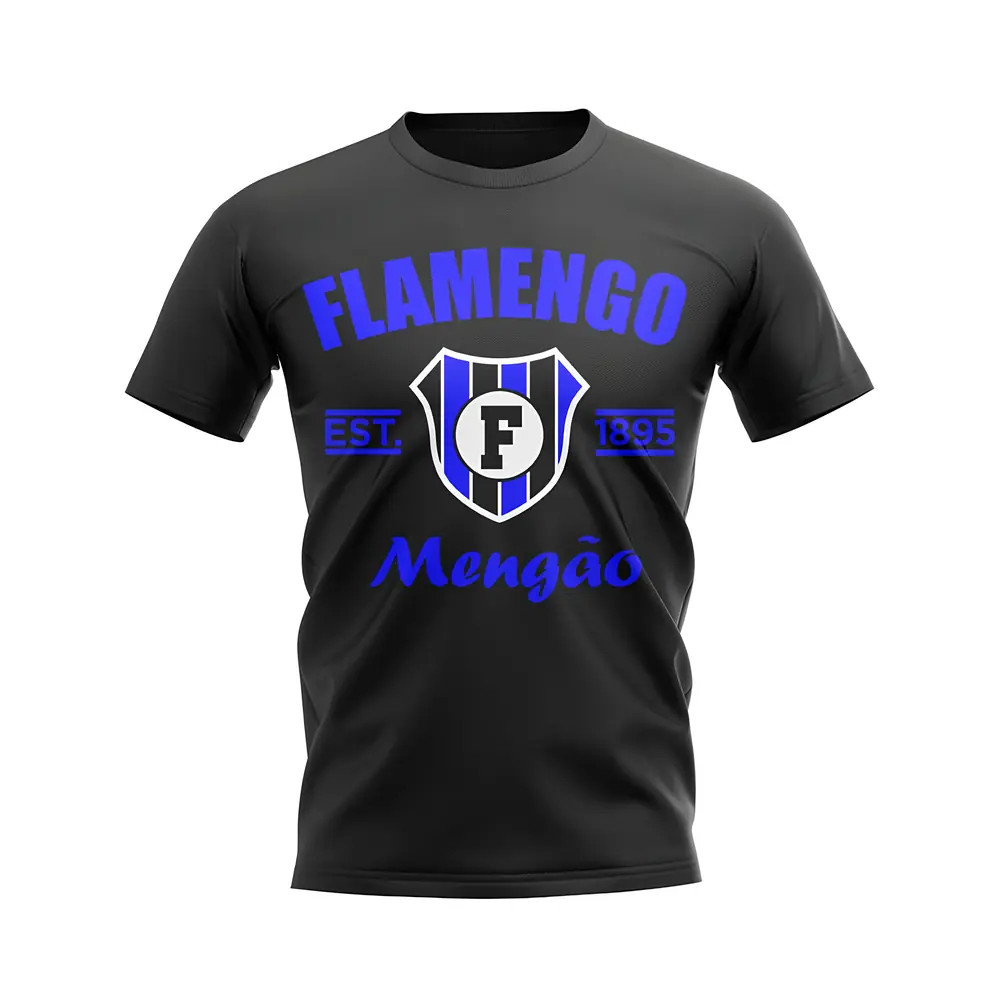 Flago Established Football T-Shirt (Black) Polyester Uksoccershop Men's Black Extra Small