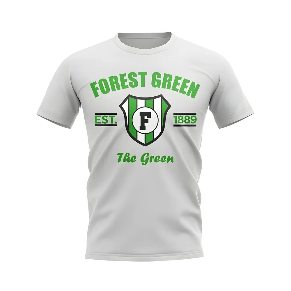Forest Established Football T-Shirt (White) Polyester Aston Villa Uksoccershop Men's Green Medium