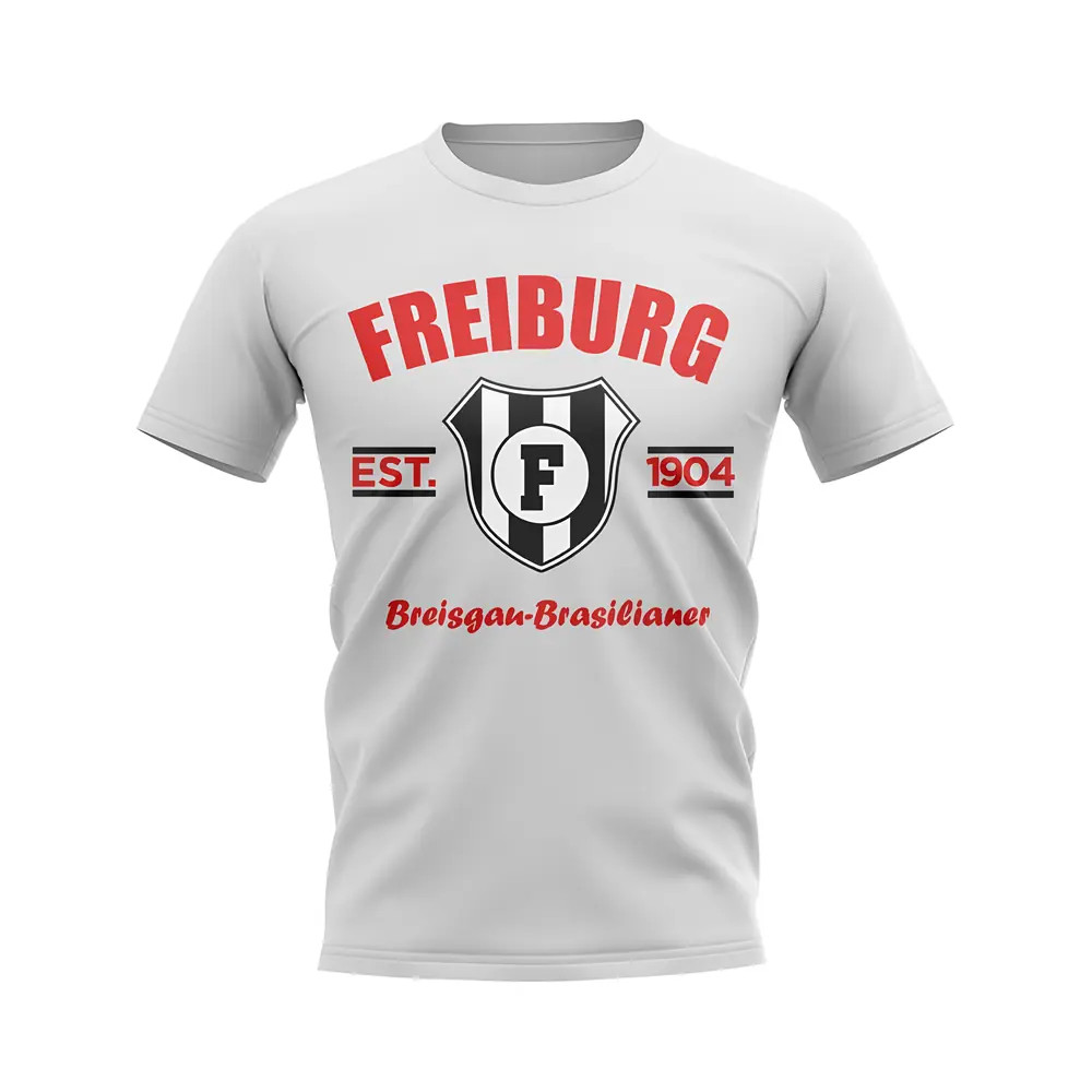 Freiburg Established Football T-Shirt (White) Polyester Sc Freiburg Uksoccershop Men's White Extra Large