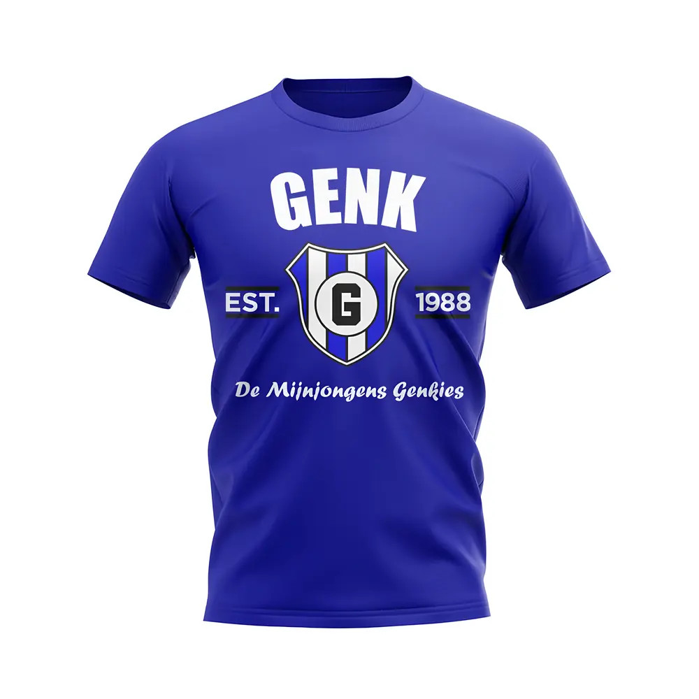 Genk Established Football T-Shirt (Blue) Polyester Uksoccershop Men's Blue Small