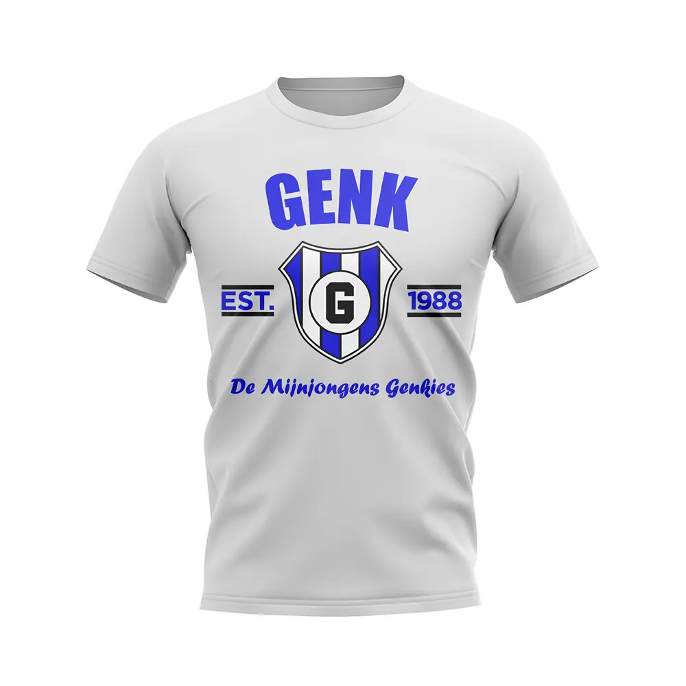Genk Established Football T-Shirt (White) Polyester Uksoccershop Men's White Large