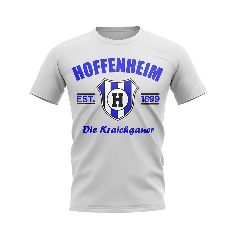 Hoffenheim Established Football T-Shirt (White) Polyester Fc Hoffenheim Uksoccershop Men's White Medium