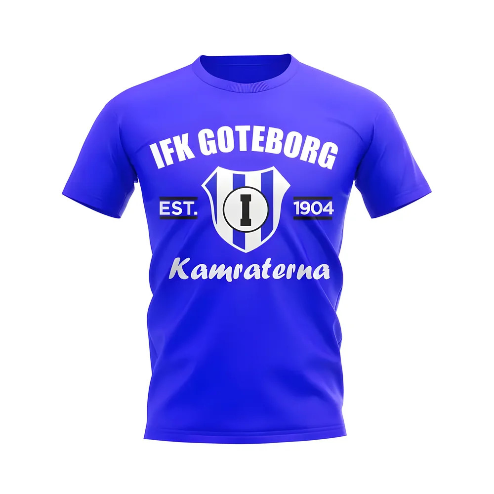 Ifk Goteborg Established Football T-Shirt (Blue) Polyester Aston Villa Uksoccershop Men's Blue Xxl