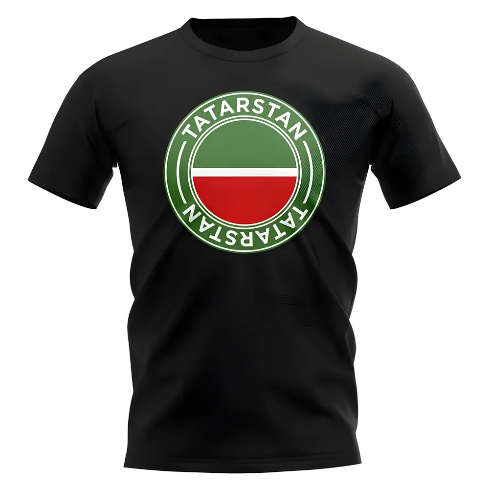 Tatarstan Football Badge T-Shirt (Black) Polyester Newcastle Uksoccershop Men's Black Xxl