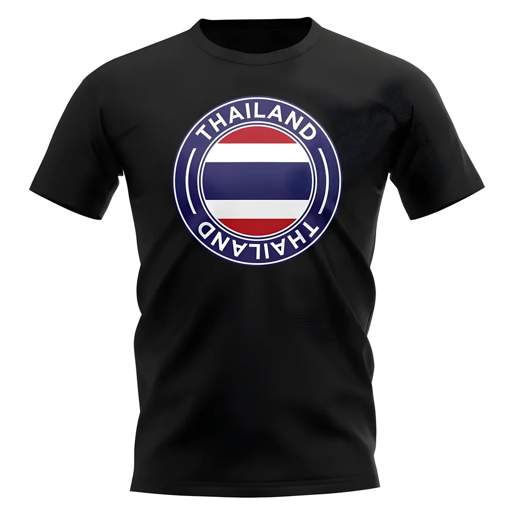 Thailand Football Badge T-Shirt (Black) Polyester Uksoccershop Men's Black Xxl