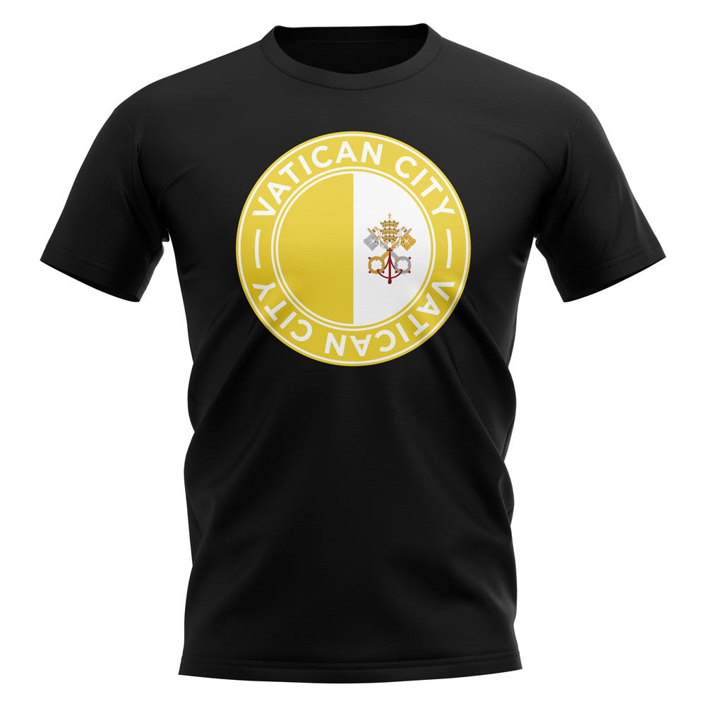 Click to view product details and reviews for Vatican City Football Badge T Shirt Black.