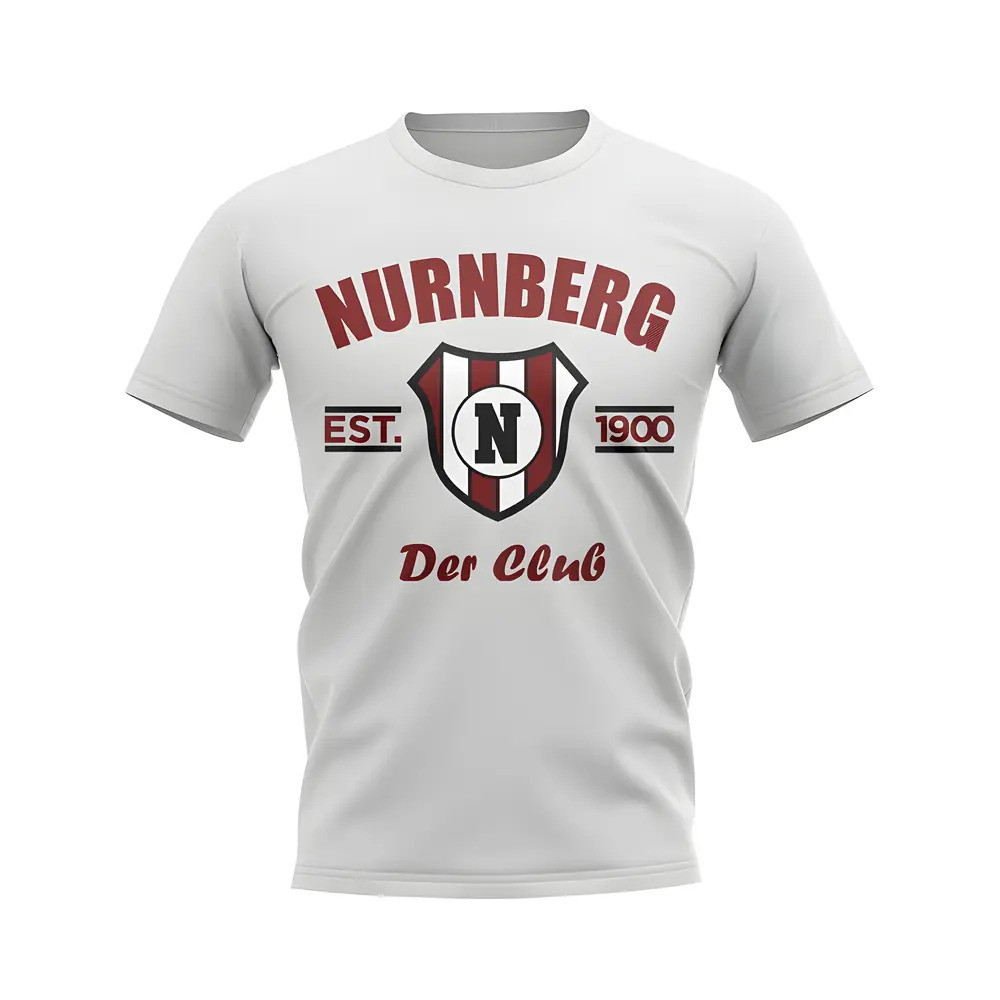 Nurnberg Established Football T-Shirt (White) Polyester Uksoccershop Men's White Medium