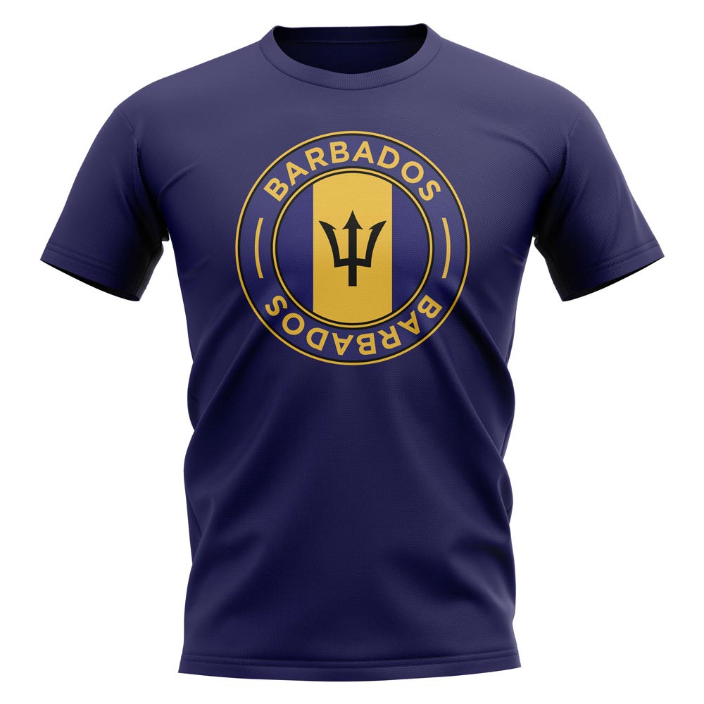 Click to view product details and reviews for Barbados Football Badge T Shirt Navy.