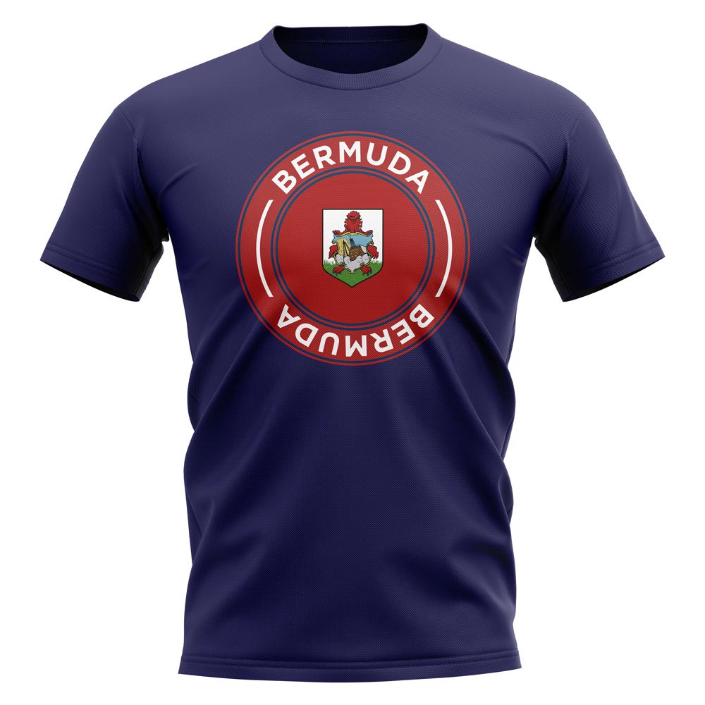 Click to view product details and reviews for Bermuda Football Badge T Shirt Navy.