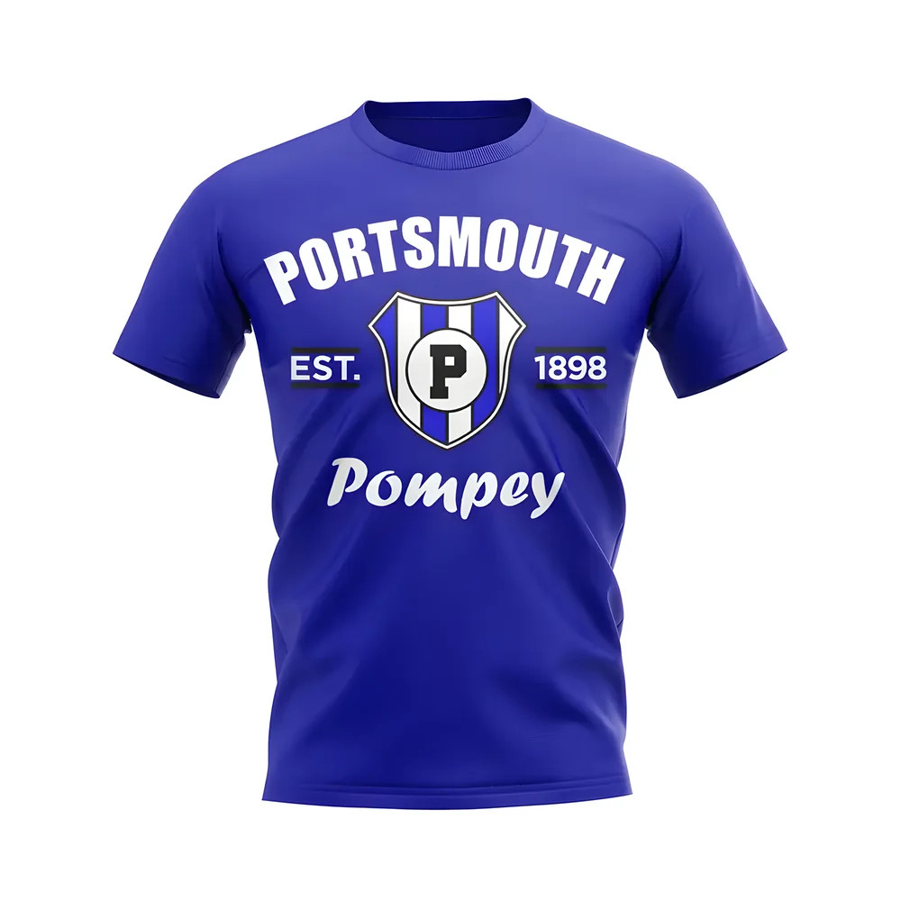 Click to view product details and reviews for Portsmouth Established Football T Shirt Blue.
