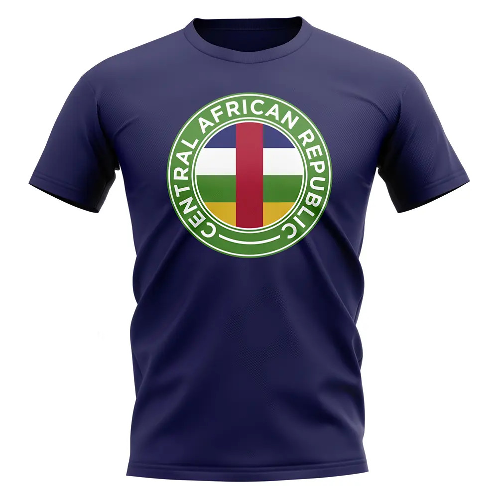 Central African Republic Football Badge T Shirt Navy Central African Republic Football Badge T Shirt Navy