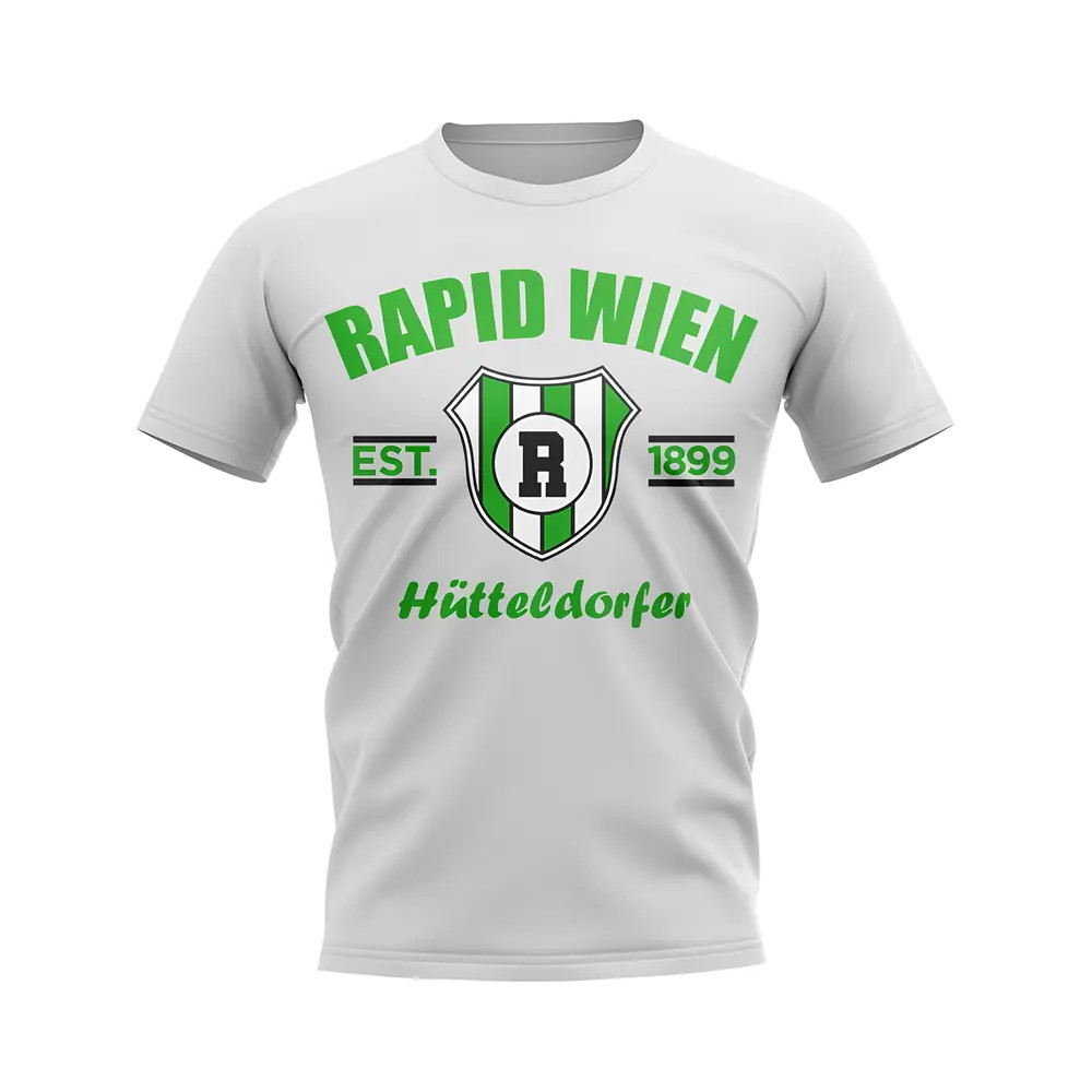 Rapid Wien Established Football T-Shirt (White) Polyester Aston Villa Uksoccershop Men's White Small