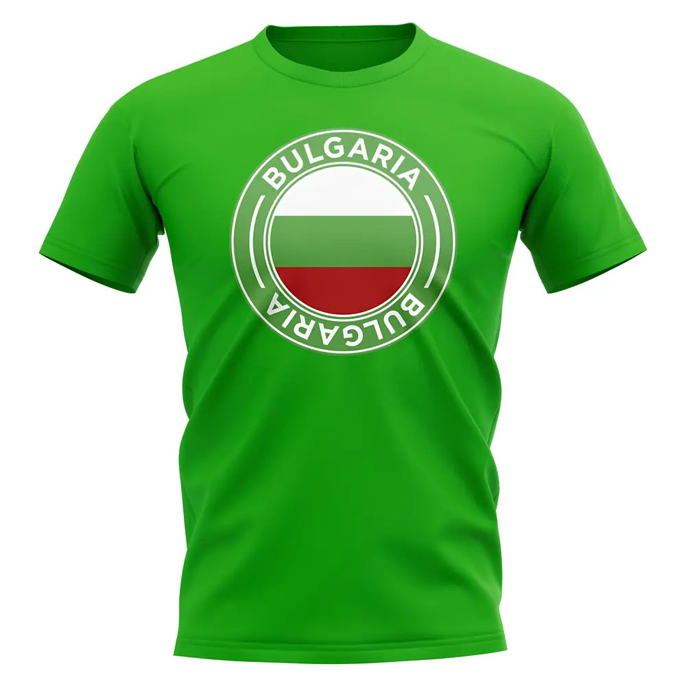Bulgaria Football Badge T-Shirt (Green) Polyester Uksoccershop Men's Green Medium