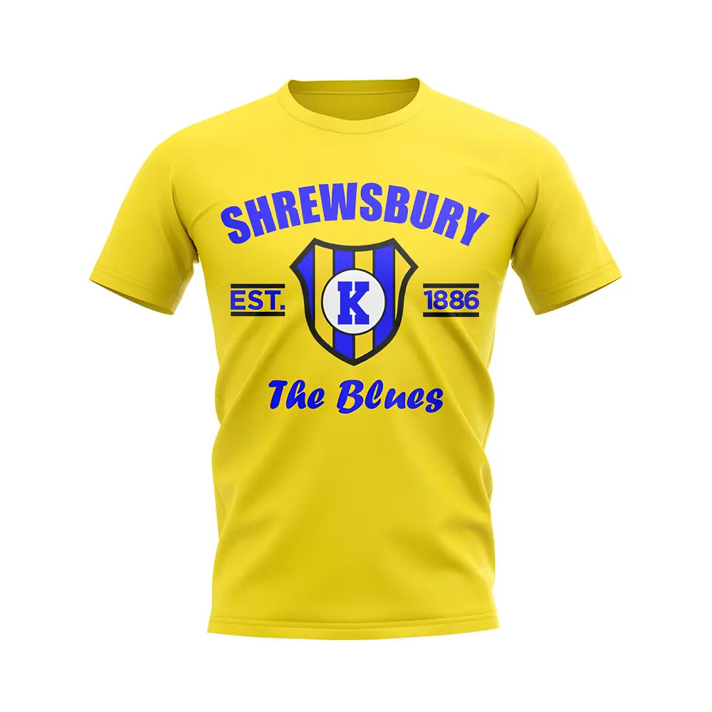 Click to view product details and reviews for Shrewsbury Established Football T Shirt Yellow.