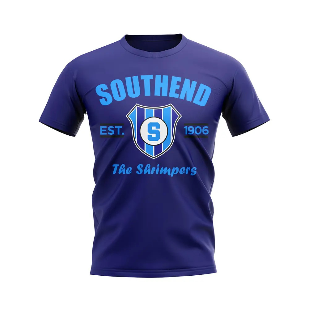 Southend Established Football T-Shirt (Navy) Polyester Uksoccershop Men's Navy Extra Small