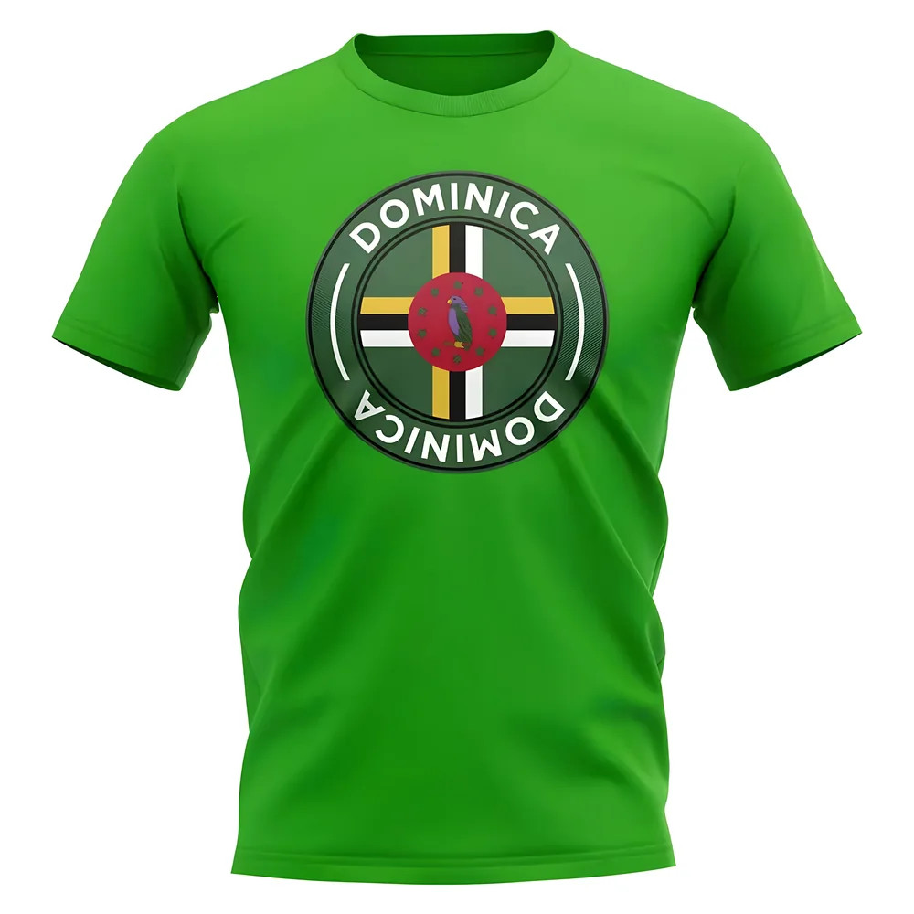 Dominica Football Badge T-Shirt (Green) Polyester Uksoccershop Men's Green Medium