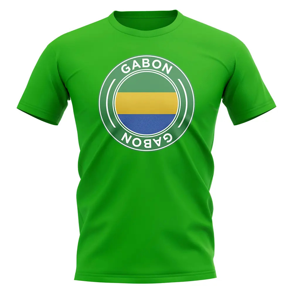 Gabon Football Badge T-Shirt (Green) Polyester Uksoccershop Men's Green Medium