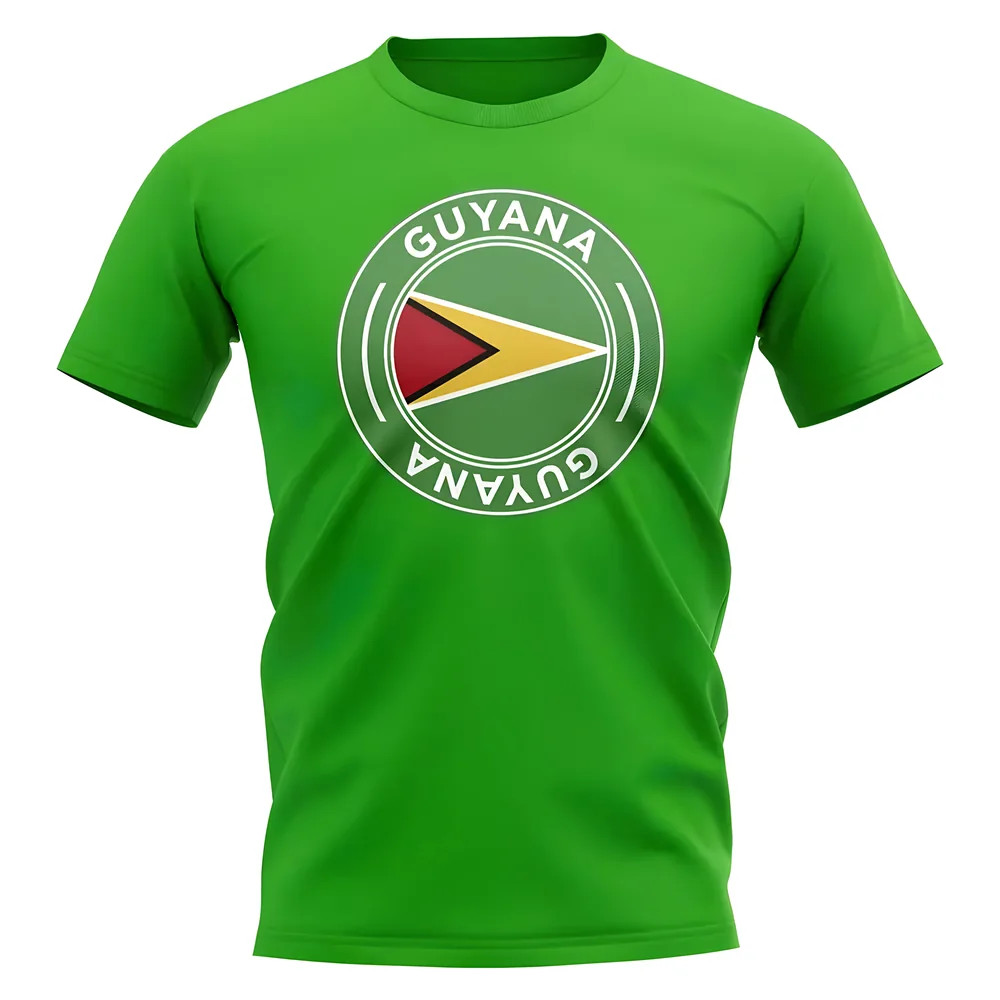Guyana Football Badge T-Shirt (Green) Polyester Newcastle Uksoccershop Men's Green Medium