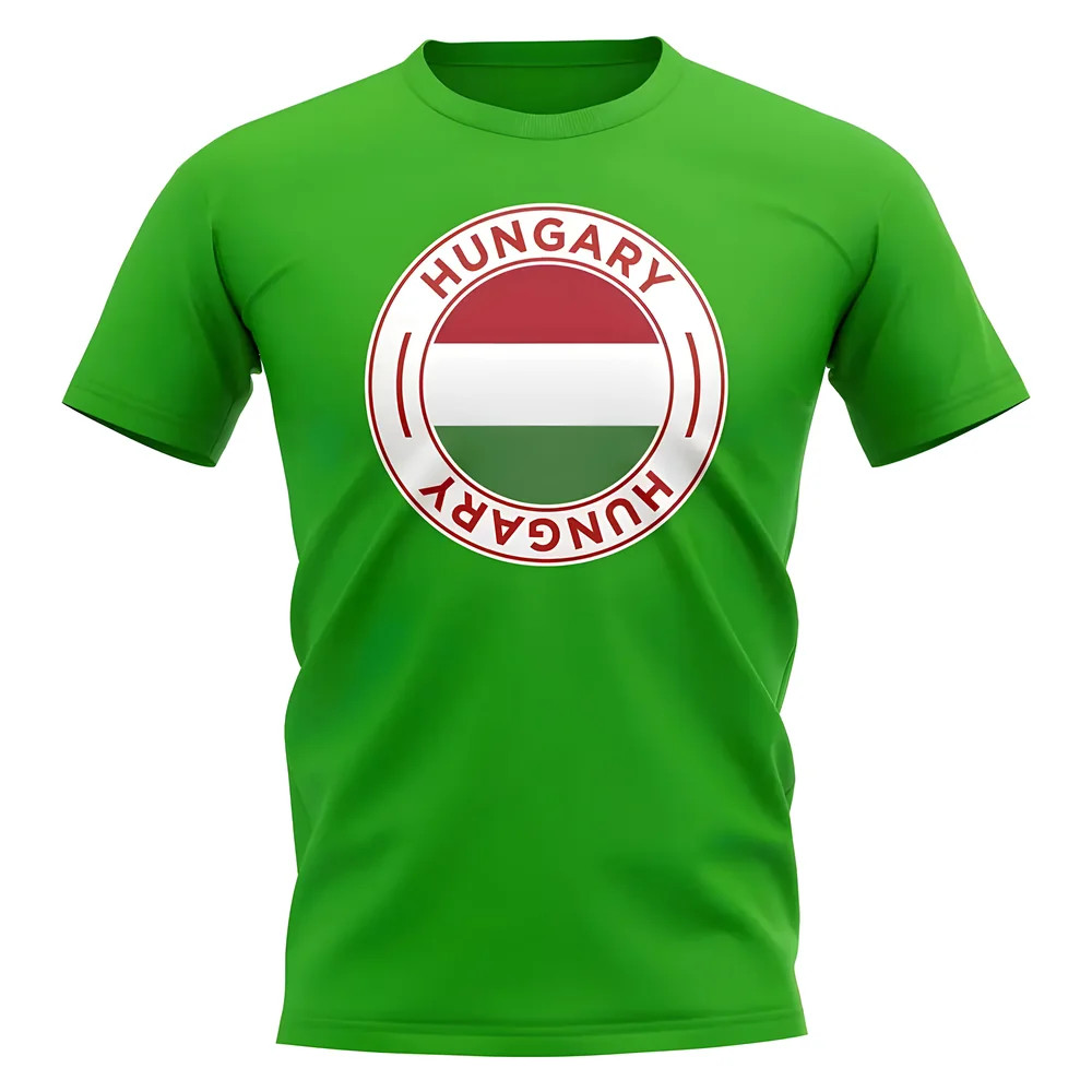 Hungary Football Badge T-Shirt (Green) Polyester Uksoccershop Men's Green Medium