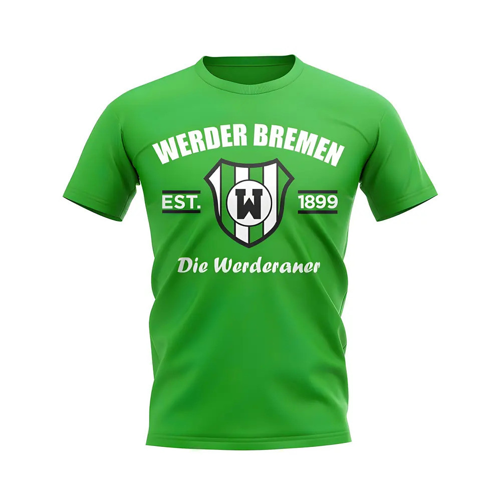 Werder Bre Established Football T-Shirt (Green) Polyester Uksoccershop Men's Green Large