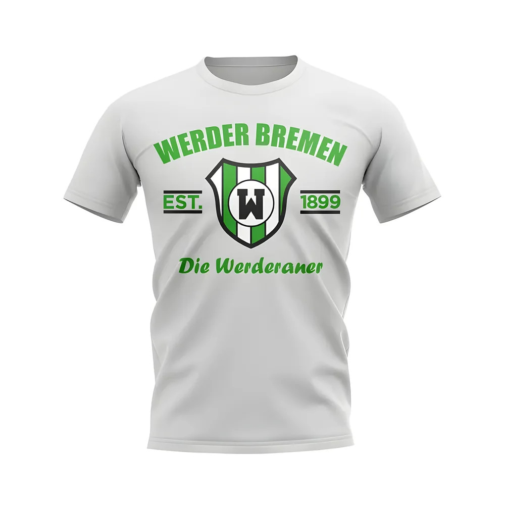 Werder Bre Established Football T-Shirt (White) Polyester Uksoccershop Men's White Xxl