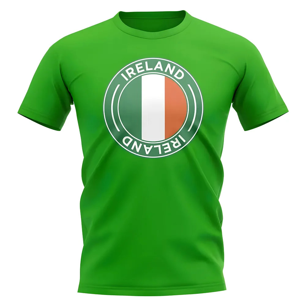 Ireland Football Badge T-Shirt (Green) Polyester Uksoccershop Men's Green Extra Large