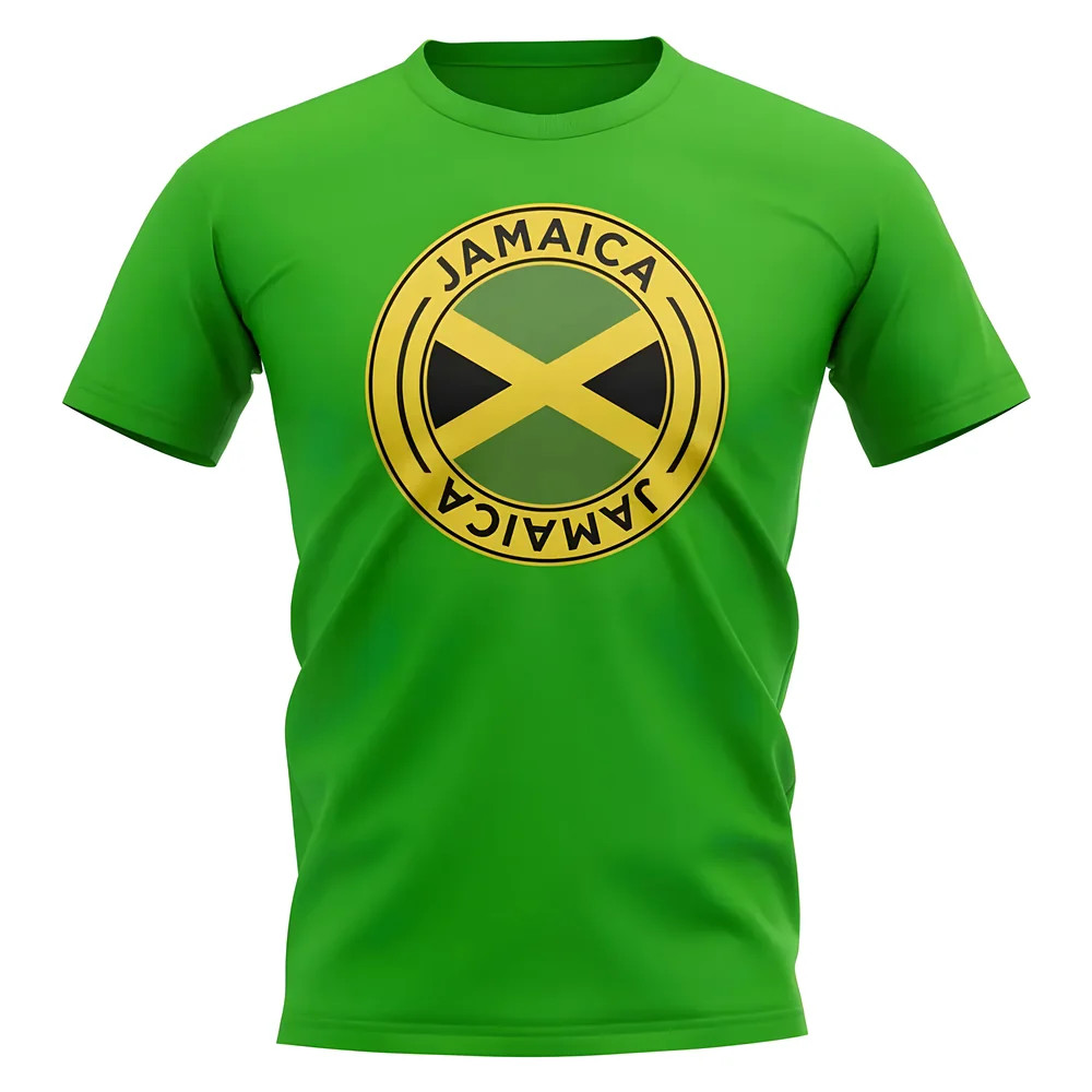 Click to view product details and reviews for Jamaica Football Badge T Shirt Green.