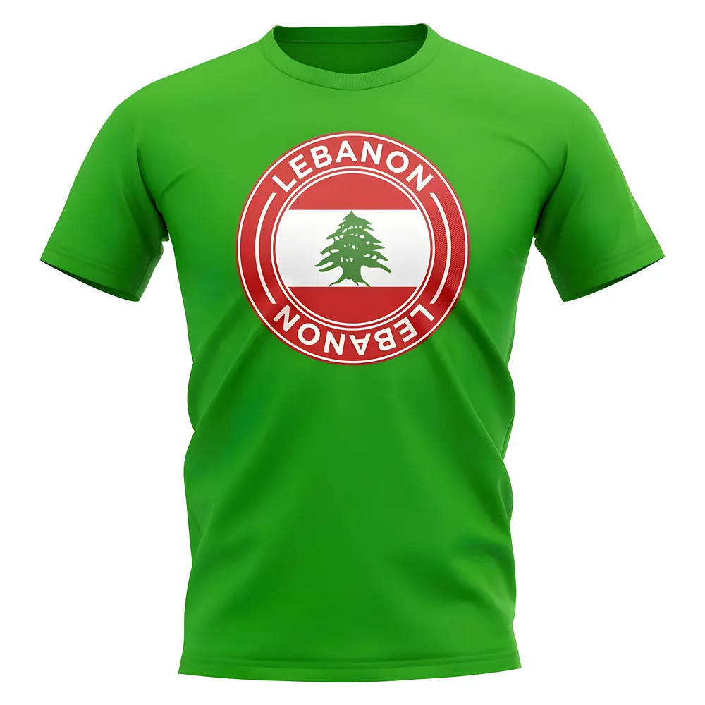 Lebanon Football Badge T-Shirt (Green) Polyester Uksoccershop Men's Green Xxl
