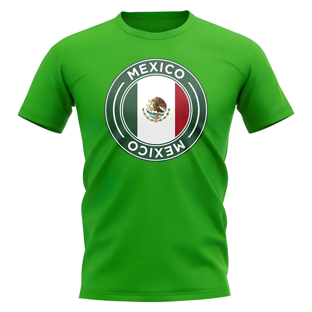 Mexico Football Badge T-Shirt (Green) Polyester Uksoccershop Men's Green Extra Small