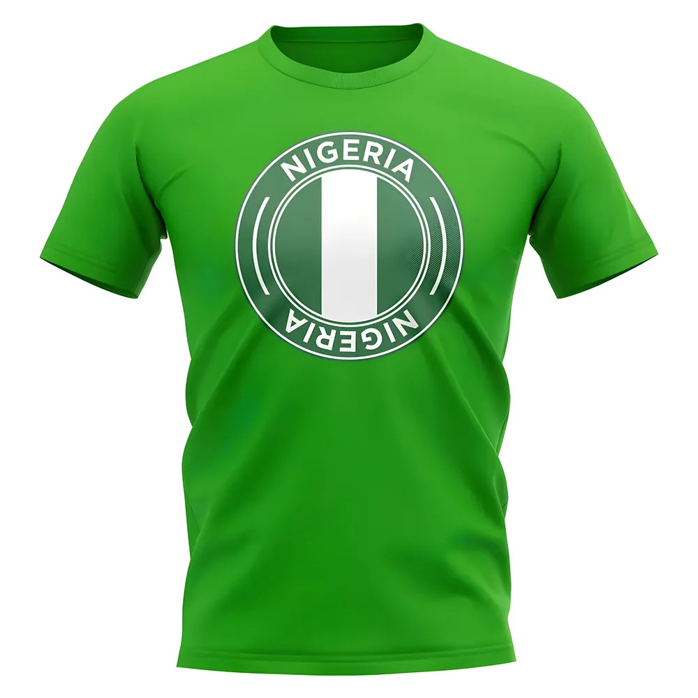 Nigeria Football Badge T-Shirt (Green) Polyester Uksoccershop Men's Green Medium