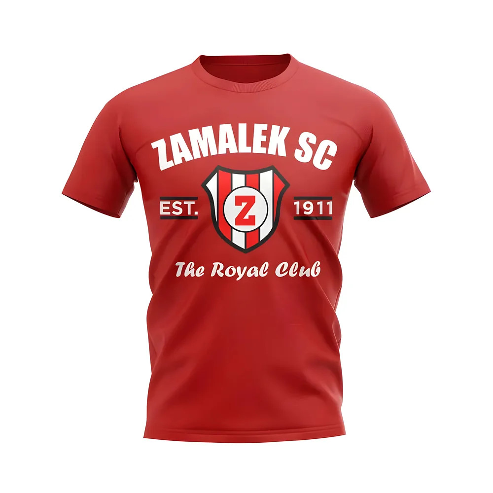 Zak Sc Established Football T-Shirt (Red) Polyester Uksoccershop Men's Red Large