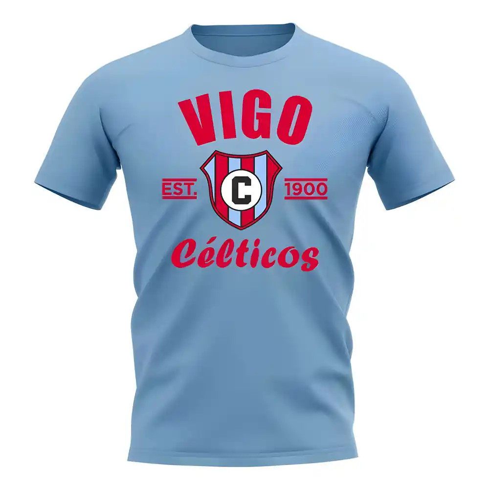 Celta Vigo Established Football T-Shirt (Sky) Polyester Uksoccershop Men's Sky Small