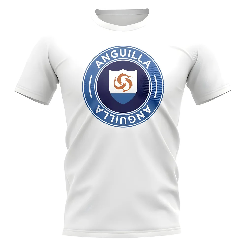 Anguilla Football Badge T-Shirt (White) Polyester Uksoccershop Men's White Medium