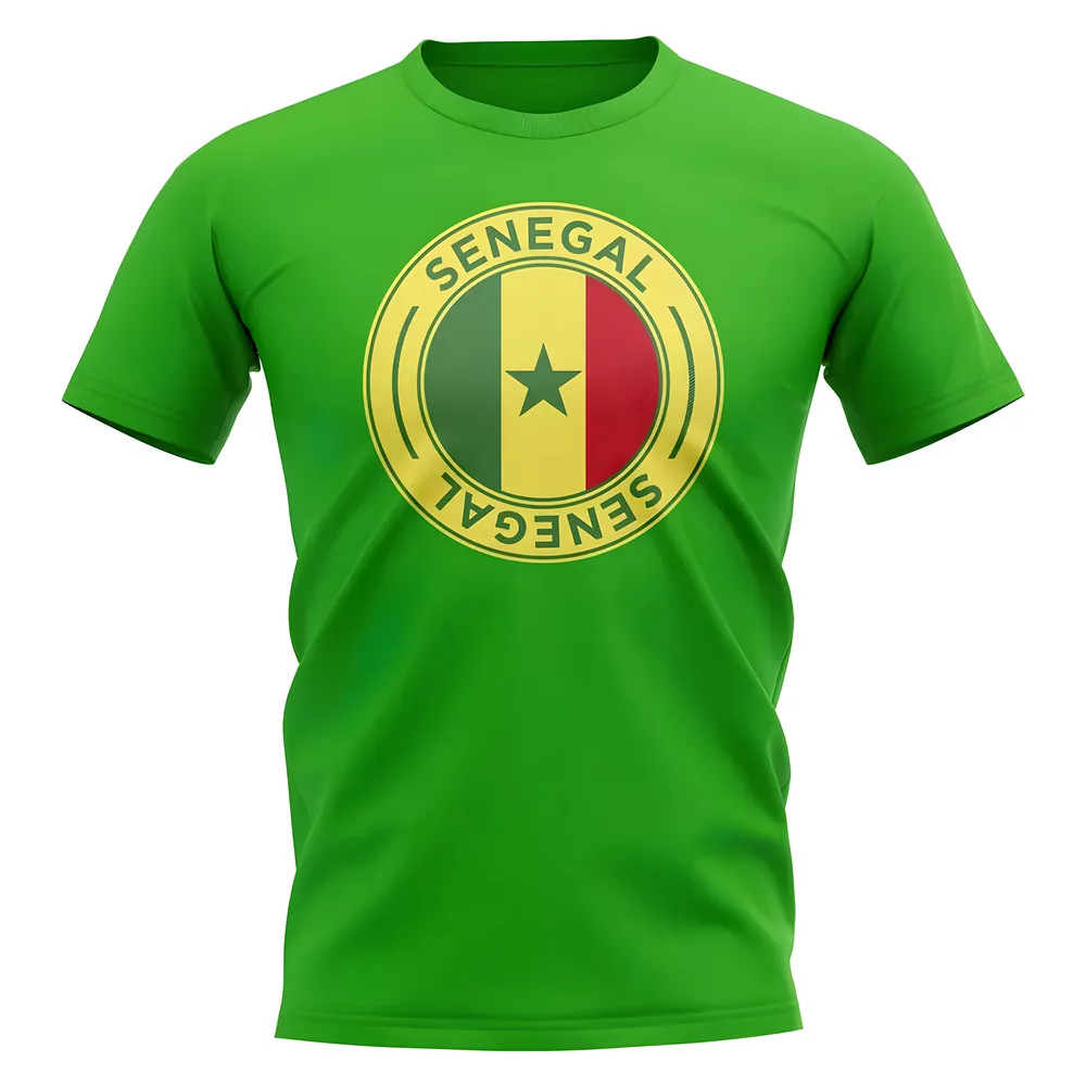 Senegal Football Badge T-Shirt (Green) Polyester Uksoccershop Men's Green Medium
