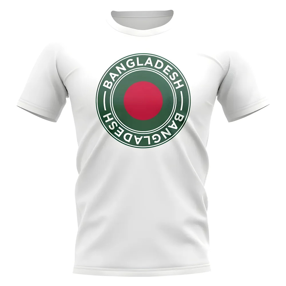 Bangladesh Football Badge T-Shirt (White) Polyester Uksoccershop Men's White Extra Small