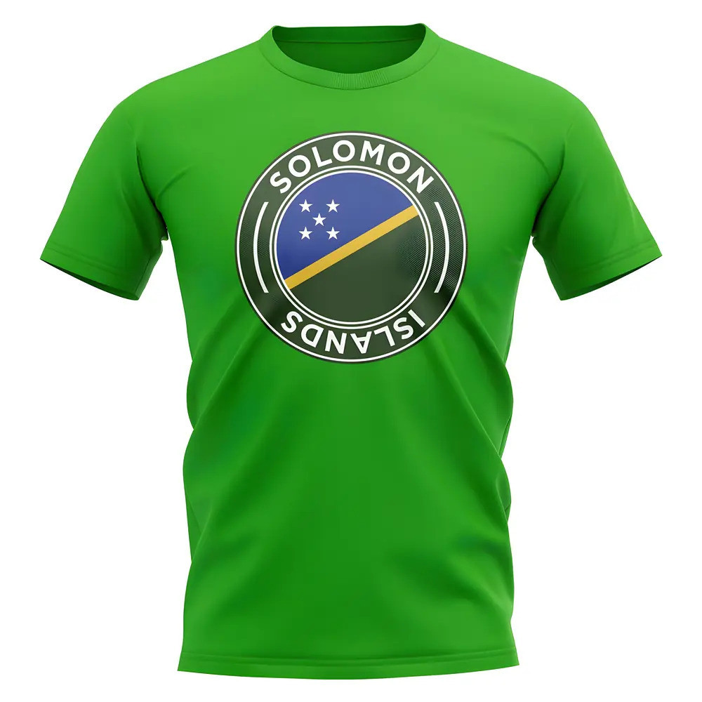 Solomon Islands Football Badge T-Shirt (Green) Polyester Uksoccershop Men's Green Xxl