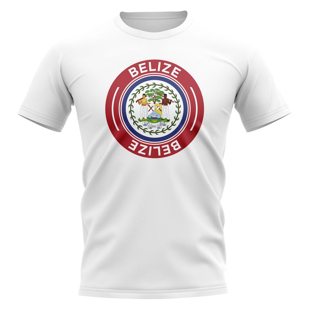 Click to view product details and reviews for Belize Football Badge T Shirt White.