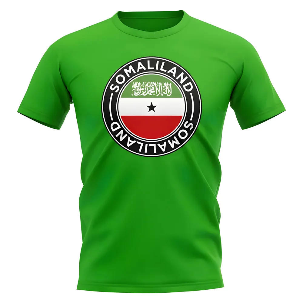 Somaliland Football Badge T-Shirt (Green) Polyester Somalia Uksoccershop Men's Green Extra Small