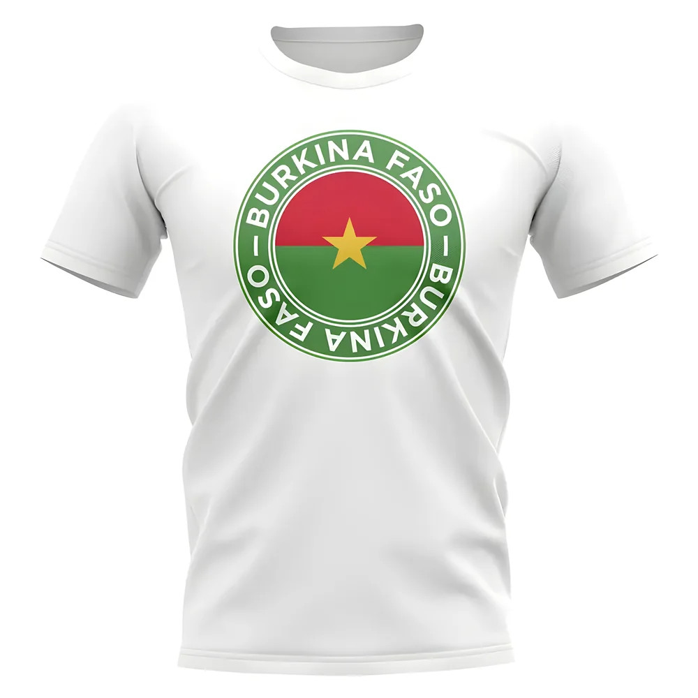 Burkina Faso Football Badge T-Shirt (White) Polyester Uksoccershop Men's White Xxl