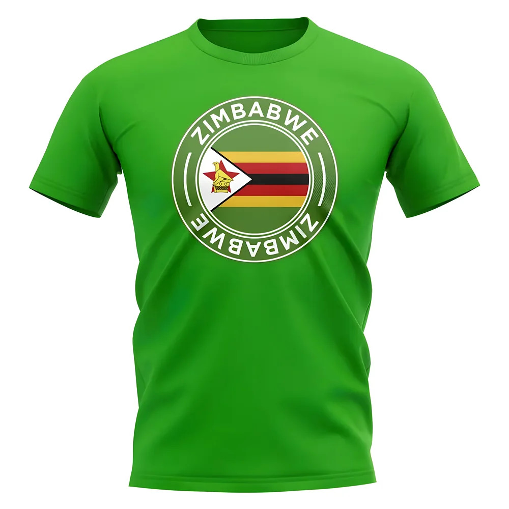 Zimbabwe Football Badge T-Shirt (Green) Polyester Uksoccershop Men's Green Large