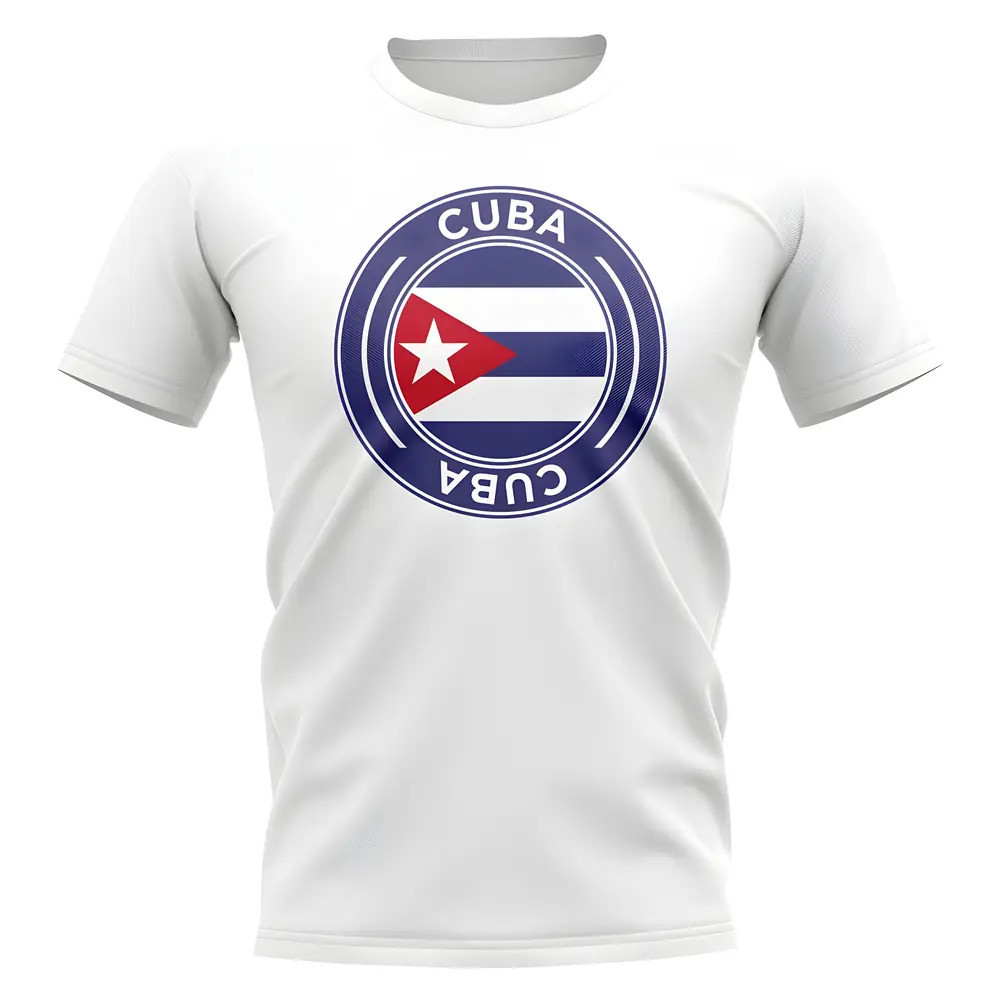 Cuba Football Badge T-Shirt (White) Polyester Uksoccershop Men's White Xxl