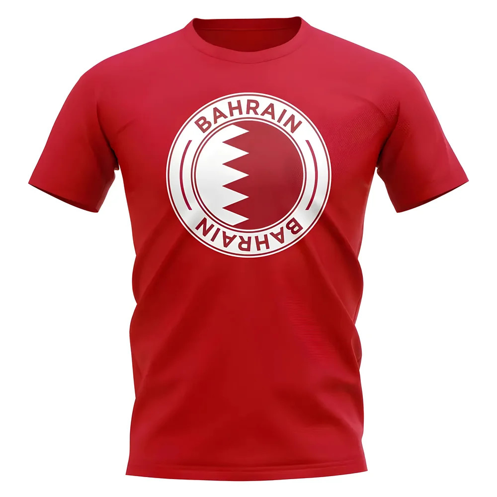 Bahrain Football Badge T-Shirt (Red) Polyester Uksoccershop Men's Red Medium