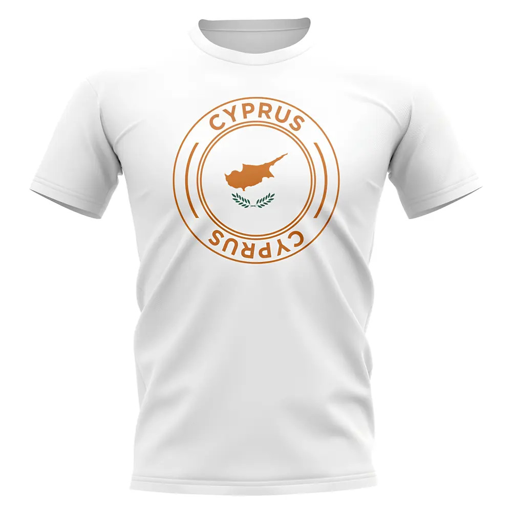 Cyprus Football Badge T-Shirt (White) Polyester Uksoccershop Men's White Large