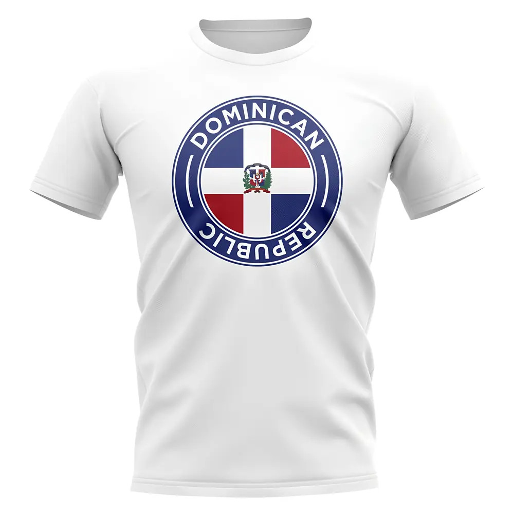 Dominican Republic Football Badge T-Shirt (White) Polyester Uksoccershop Men's White Extra Large