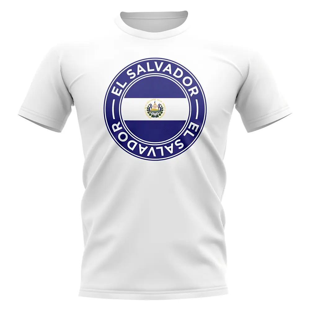 El Salvador Football Badge T-Shirt (White) Polyester Azerbaijan Uksoccershop Men's White Extra Large